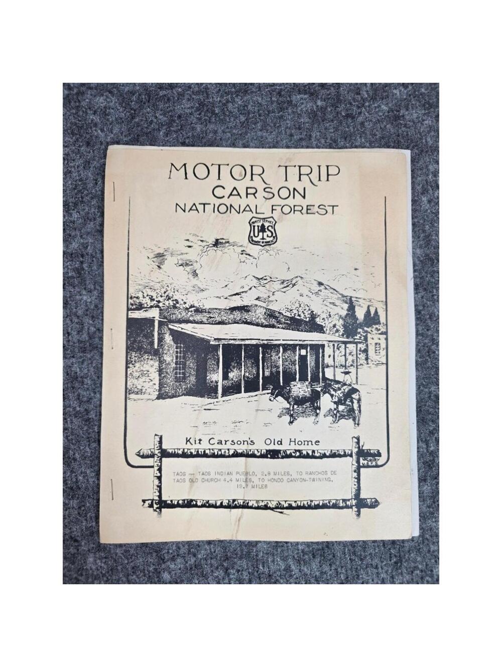 Vintage Motor Trip Guide Carson National Forest Kit Carson's Old Home